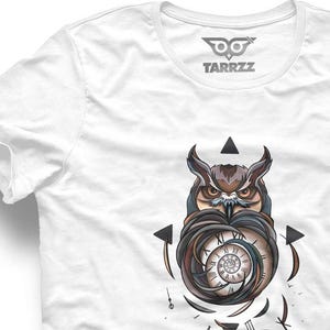 Owl Forest Shirt – Hand Drawn Owl Graphic Tee – Gift for Bird Lovers – Night Wildlife Art T-Shirt – Nature Animal Unisex Cotton Top