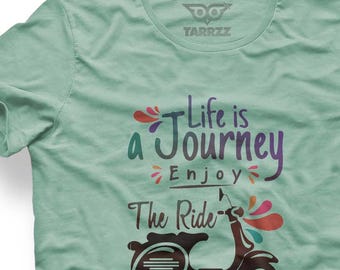 Retro Moped Graphic Tee: Scooter Life Adventure Shirt