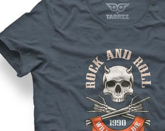 Vintage Skull Graphic T-Shirt | Rock and Roll, Heavy Metal