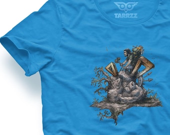Rider Rock Cycling Graphic Tee: Handmade Biker T-Shirt