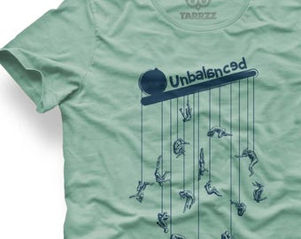 Unbalanced Surrealist Art T-Shirt | Conceptual Human Figure Graphic Tee | Unique Hand Drawn Shirt