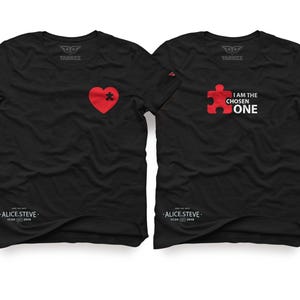 Personalized Couple Matching T-Shirts  | Custom Name & Date His and Hers Shirts | Romantic Gift for Anniversary or Wedding