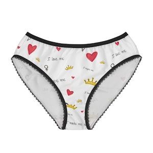 Cute Women Briefs with Positive Messages, Sexy Gift for Her, Self-Love Underwear, Cute Panties, Fun Everyday Wear, Valentines Day Lingerie