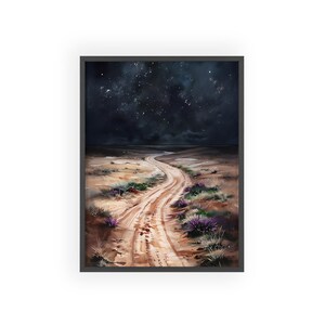 Wüsten Nachthimmel Poster, Wand Kunst Dekor, gerahmte Drucke, Natur Landschaft Kunst, Haus Büro Dekoration
