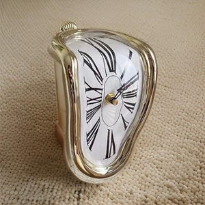 Surreal Melting Wall Clock – Salvador Dali Inspired, Handmade, Surrealist Art Decor for Home, Office, Garden – Unique Design