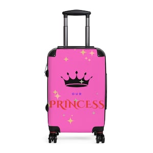 Princess Crown Gepäck, Kinder Reisekoffer, süße Handgemachte Tasche für Mädchen, personalisiertes Gepäck, Urlaubsutensilien