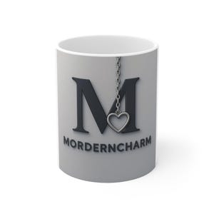 Personalized Monogram Mug: Modern White Ceramic Coffee Cup