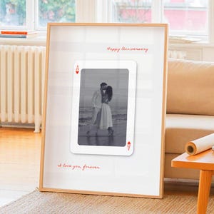 Verjaardag gepersonaliseerde speelkaarten Gepersonaliseerd cadeau Muurkunst Uniek cadeau voor koppels 1-jarig jubileumcadeau voor vriend en vriendin Canva