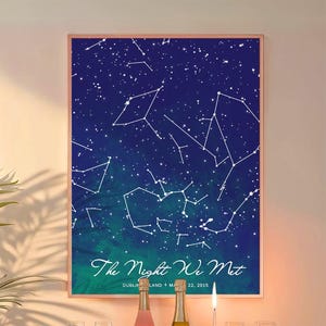 Custom Star Map by Date - Wedding gift, wedding anniversary gifts, wedding frame, wedding card, newlywed gift, star map print, wedding gift