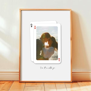 Anniversary Couples Playing Card Gift, CANVA Template Personalized Ace of My Heart Wall Art, Gift for Boyfriend and Girlfriend Gift For Her