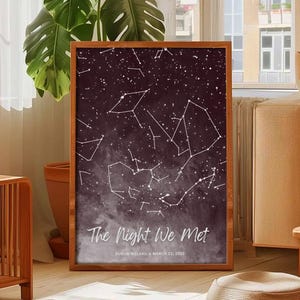 Carte des étoiles personnalisée par date - Cadeau 1er anniversaire de couple Cadeaux personnalisés Cadeau de mariage Cadeau personnalisé Cadeaux de fiançailles et cadeaux pour petite amie