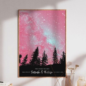 Custom Star Map by Date, Star Map Poster, Wedding Gift Anniversary Star Map Gift for Couple, Engagement Gift for Friends, 1st anniversary