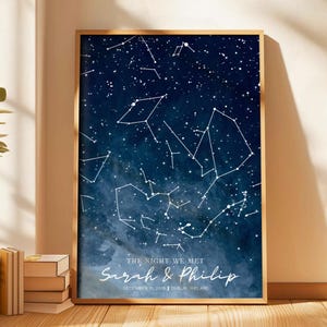 Custom Star Map by Date - Personalized Night Sky Print Personalized Wedding Gift Custom Anniversary Gift Engagement and Gifts for girlfriend