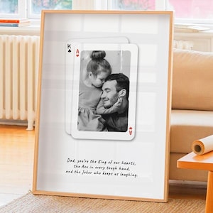 Carta da gioco personalizzata per la festa del papà, stampa artistica da parete, regalo personalizzato per la prima festa del papà da parte di un figlio o di una figlia, regalo per il neo-papà da parte della moglie, miglior papà
