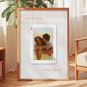 Gepersonaliseerde verjaardag aangepaste speelkaarten, cadeau voor vriend en vriendin fotoprint kunst aan de muur cadeau voor haar afdrukbare canvassjabloon