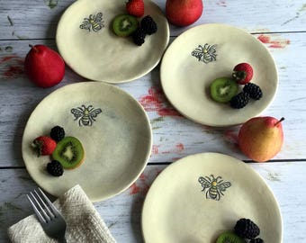 Little bee plates by Leslie Freeman