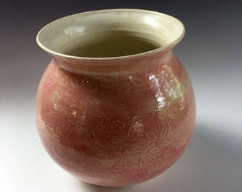 Pink Stoneware Vase by Leslie Freeman