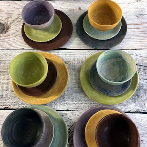 NEW Matte glazed, Organic, farm table Stoneware Dinnerware sets by Leslie Freeman