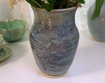 Purple vase with circle print