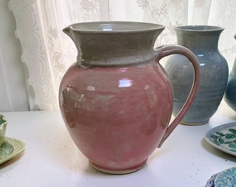 Pink and white crackle Pitcher