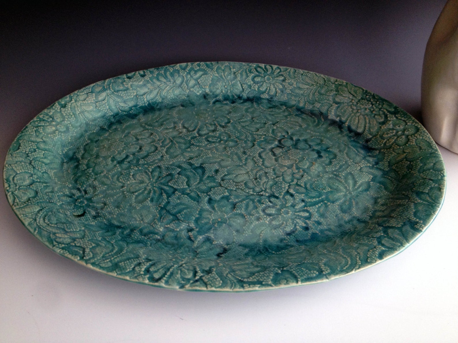 Large Lace Platter Wedding Gift Serving Platter Two Colors Etsy