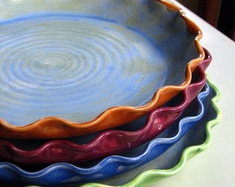 Pie plates, stoneware, pottery, ceramic, stoneware clay, colorful