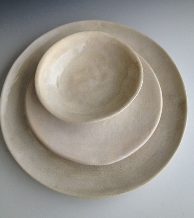 Handmade Ceramic Plates Dinnerware Wedding Gifts Set Of 3 Etsy