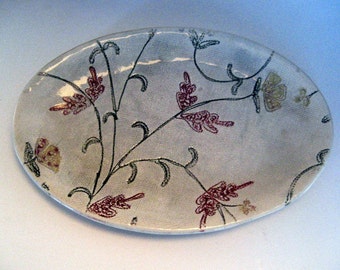 Ready to ship, Vintage look small oval plate