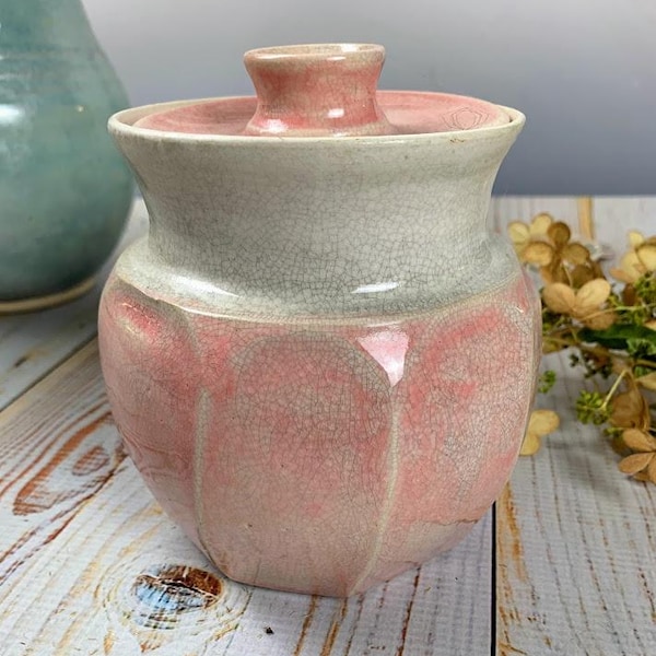 Pink Ceramic Jar: Decorative Storage Container
