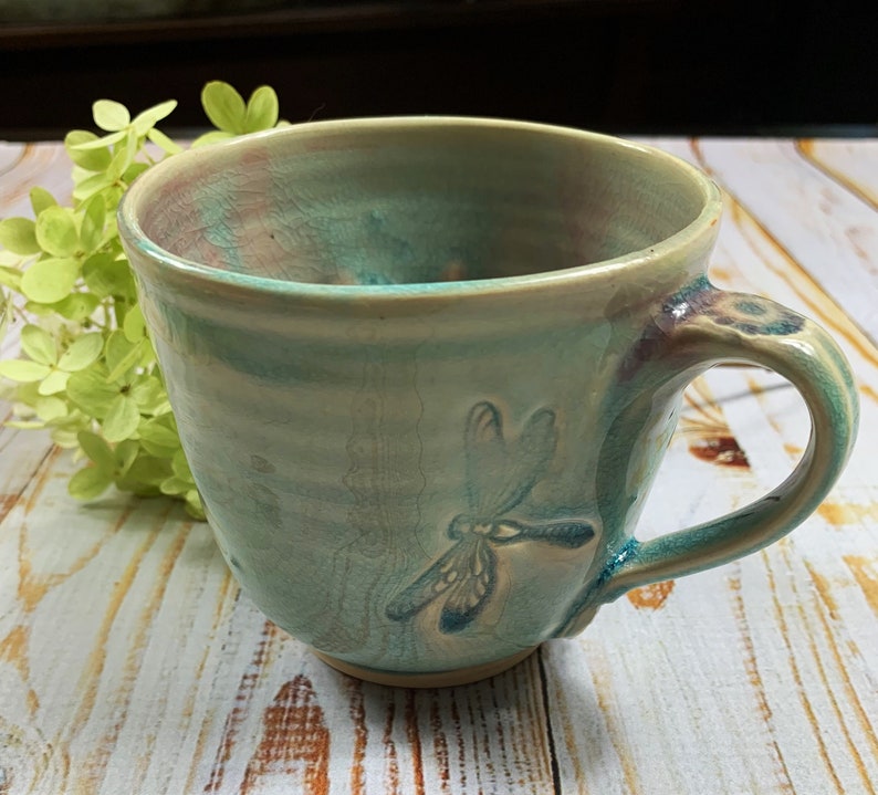 Ready to ship, NEW dragonfly mug image 2