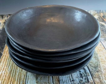 READY TO SHIP, Black satin pasta bowls
