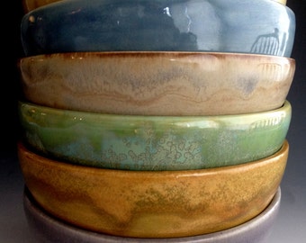 Six Earthy colors, Soup/Cereal bowls, stoneware bowls, by Leslie Freeman