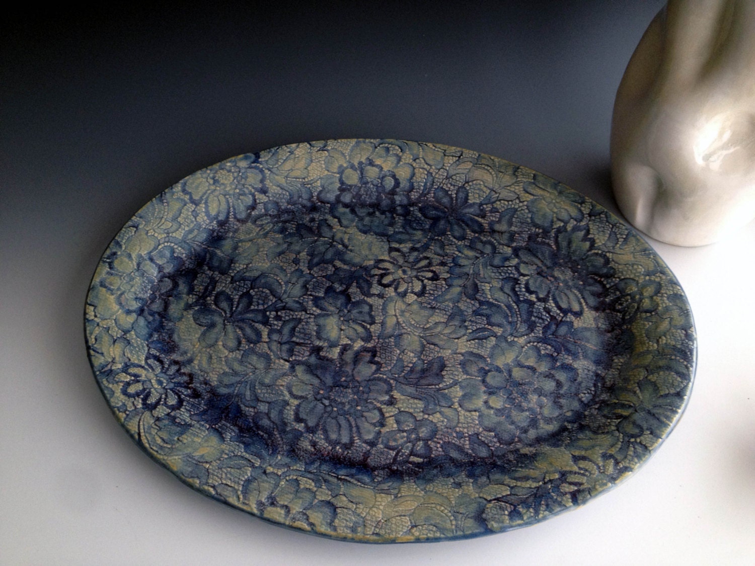 Large Lace Platter Wedding Gift Serving Platter Two Colors Etsy