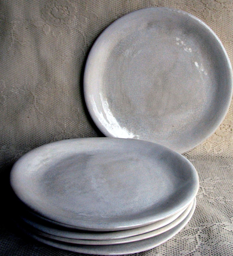 Handmade Organic Plates White Crackle Dinner Plates Rustic Etsy