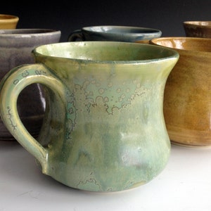 Ready to ship, Set of Six, comfort mugs in six earth tones, coffee mugs, handmade by Leslie Freeman image 3