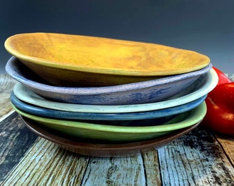 Ready to ship, Matte color Organic pasta bowls, Farmhouse pasta bowls by Leslie Freeman