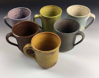 New Matte glazes, Mugs, by Leslie Freeman