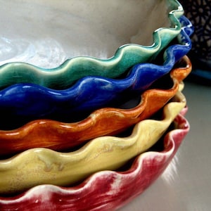 Ready to ship Handmade Pie plates in six colors by Leslie Freeman image 1