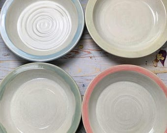 Discounted Large Pasta Bowls, Set of Four, Wheel Thrown
