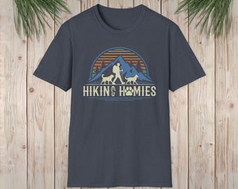 Hiking Dog Shirt – Hiking With Dogs Tee – Outdoor Adventure Dog Lover T-Shirt – Trail Hiking Apparel – Dog Lover Gift