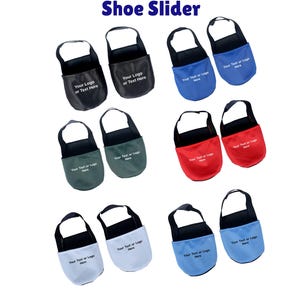 Slider per scarpe da bowling nere personalizzate | Personalizzate con il tuo logo o testo, accessorio da bowling