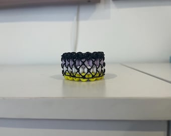 ¡Puños con puntada de escalera con estimulación del orgullo!