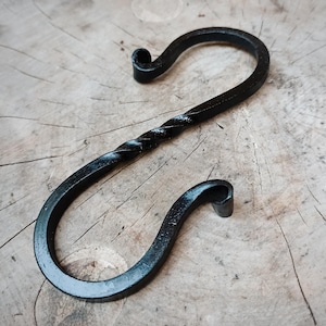 handgeschmiedete S Haken | Dekoration Haken | S-Haken schwarz | Haken zum Aufhängen | Haken 10cm, 15cm, 20cm, 25cm