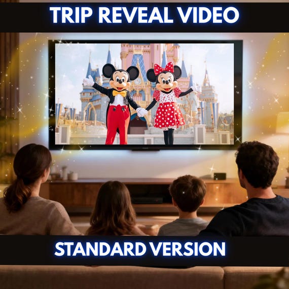 Personalized Disney Trip Reveal Video, Custom Vacation Announcement for Disney World, Disneyland Paris