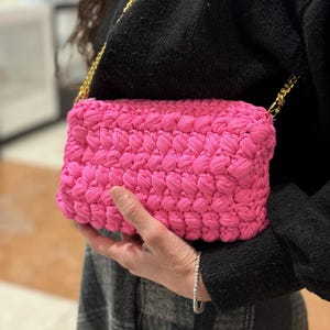 Bolsa de crochê, bolsa de ombro de crochê, bolsa feita à mão, bolsa rosa de crochê, presente para ela, bolsas para mulheres, bolsa transversal, presente de crochê, bolsa de verão