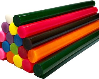 20Pcs 7mm Coloured Hot Glue Sticks, 11 Vibrant Shades, DIY Craft Refills