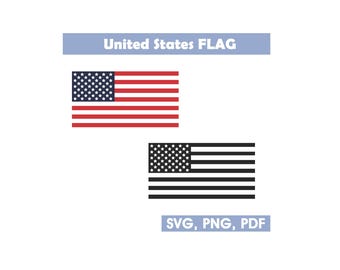 United States Flag logo SVG Pdf Png , Color & Monochrome version , vector image , Cut files , Cricut and Silhouette , USA flag vector
