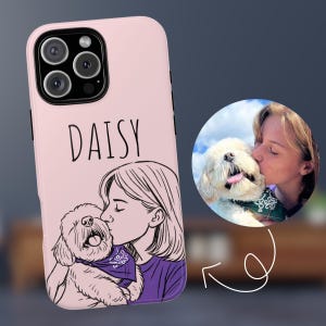 Custom Pet Portrait Phone Case: Personalized Dog/Cat Art - iPhone, Pixel, Galaxy