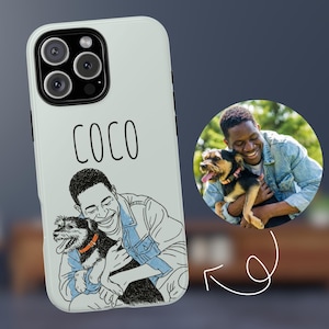 Custom Pet Portrait Phone Case: Personalized Dog/Cat Art - iPhone, Pixel, Galaxy