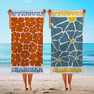 Custom Beach Towel Bachelorette Gift Bridesmaid Wedding Gift, Personalized Towel, Beach Bridal Party Towel, Summer Essentials Vacation